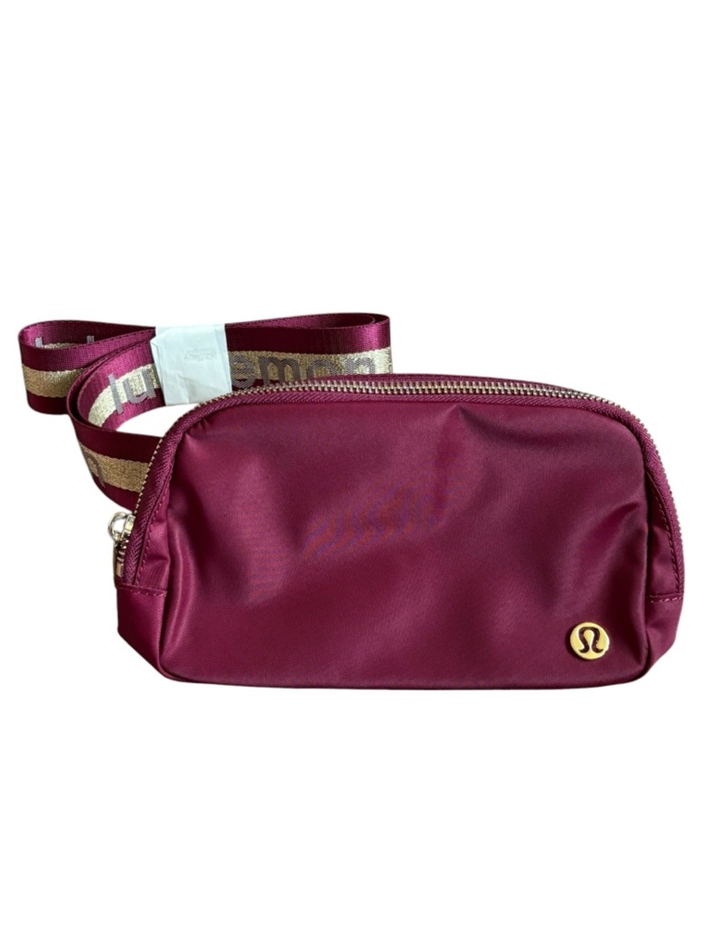 lululemon athletica Maroon Everywhere Belt Bag with Gold-Trim Strap